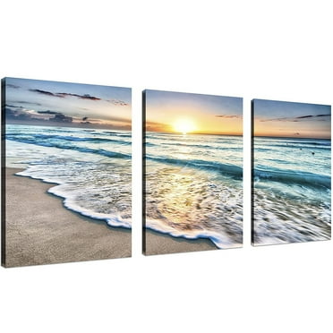 YALKIN Seaside Large Diamond Painting Kits for Adults (35.5 x 15.7 inch), 5D Diamond Art Full Round Drill DIY Embroidery Pictures Arts Paint by Number Kits for Home Wall Decor