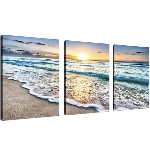 YALKIN Seaside Large Diamond Painting Kits for Adults (35.5 x 15.7 inch), 5D Diamond Art Full Round Drill DIY Embroidery Pictures Arts Paint by Number Kits for Home Wall Decor