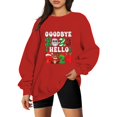 thumbnail image 3 of Gibobby Temperamento Pullover Top Navidad Mujer Casual Y 2 K Manga Larga Impreso Sudadera Suelta Sin Capucha Cuello Rojoondo Sudadera Blusa (Rojo, S), 3 of 5