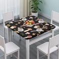 thumbnail image 3 of Brown Mushroom Leaf Black Pattern Square Fitted Tablecloth with Elastic Edge,Square Table Cover,Washable Elastic Table Cover for Home Kitchen Party Decor 36"x36", 3 of 6
