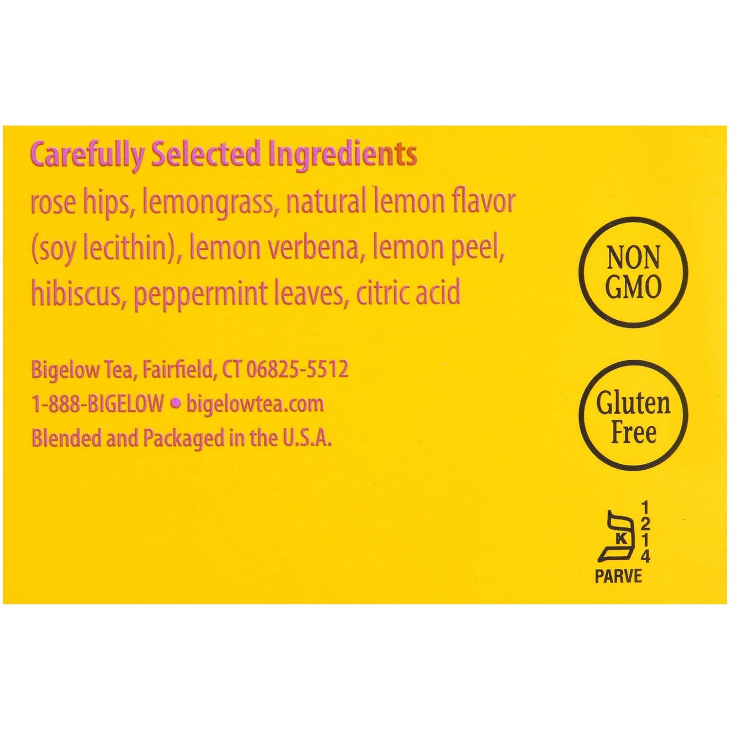 Bigelow I Love Lemon Herbal Tea Bags 28-Count Box, 3 Pack Lemon-Flavored Herbal Tea Bags, Hibiscus