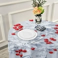 thumbnail image 6 of 60 Inch Round Tablecloth - Christmas Snowflake Waterproof Spill-Proof Table Cloth with Lace Washable Fabric Table Cover for Dining Tables, Kitchen and Parties House Decor, 6 of 7