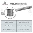 thumbnail image 3 of Laureola 1/8" 7x19 Stainless Steel Aircraft Wire Rope 304 Grade (150ft), 3 of 4