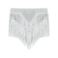 thumbnail image 4 of inhzoy Jupe à Franges pour Filles Enfants pour Danse de Salon Salsa Latine Rumba Costume de Performance avec Franges Blanc 12, 4 of 6