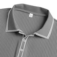 thumbnail image 3 of Men's Lapel Button Down Polo Shirts Long Sleeve Ribbed Knit T-Shirts Fashion Casual Golf Shirts, 3 of 6
