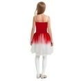 thumbnail image 2 of Haitryli Kids Girls Sparkly Strap Ballet Skirted Leotard Dance Tutu Dress Ballerina Performance Outfit and Headwear Red 11-12, 2 of 6