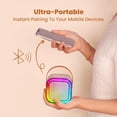 thumbnail image 4 of Máquina de karaoke IROO Mini para niños con 2 micrófonos inalámbricos Bluetooth, 4 of 6