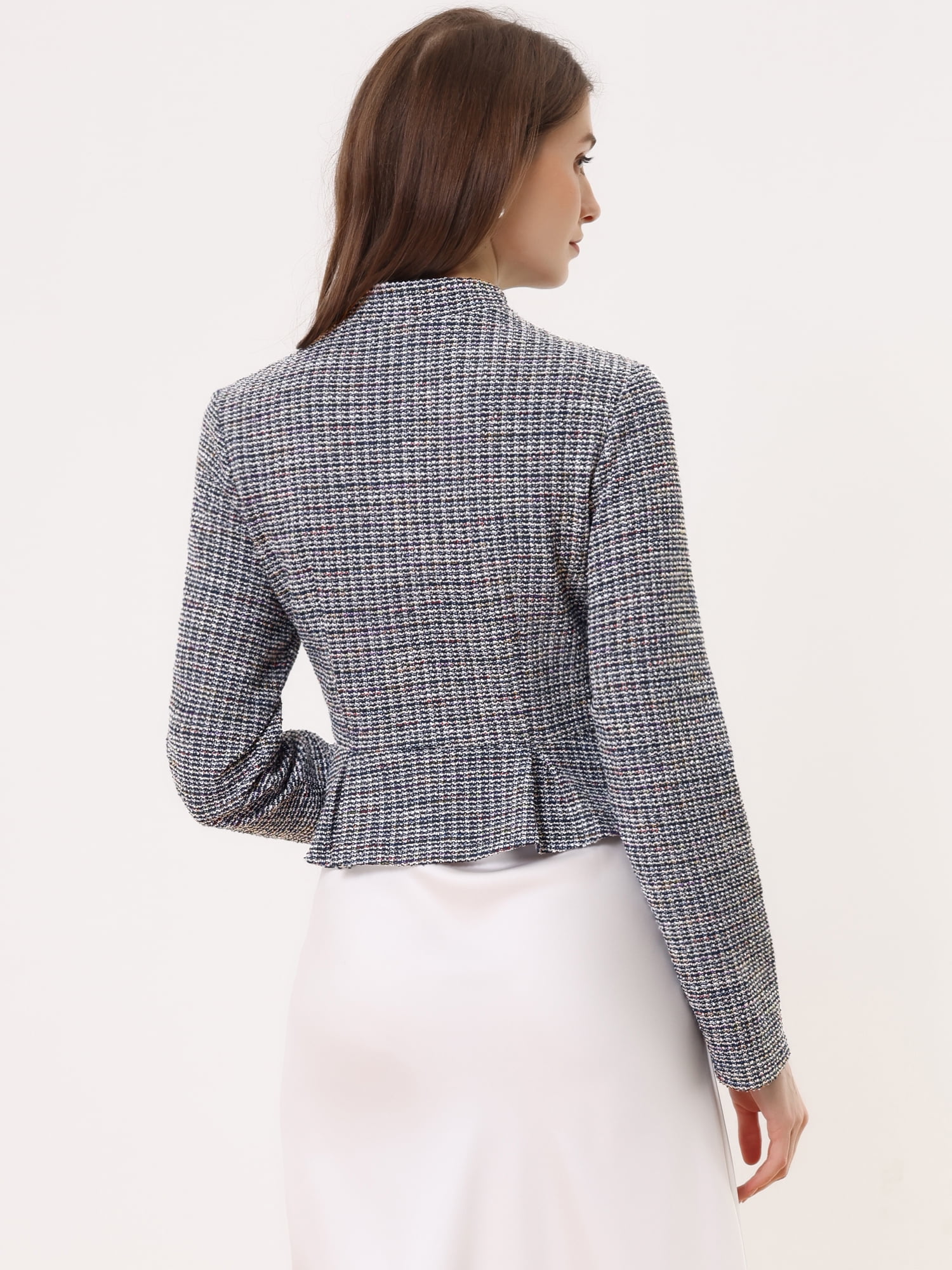 Unique Bargains Women's Palid Eligant Shrug Long Sleeve Bolero Cardigan M Dark Grey