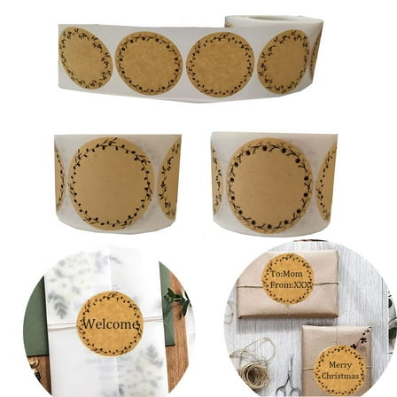 Floral Canning Label 2inch Handmade Mason Jar Stickers Kraft Paper Name Labels Stickers Spice Bottle Labels Price Tags 500Pcs