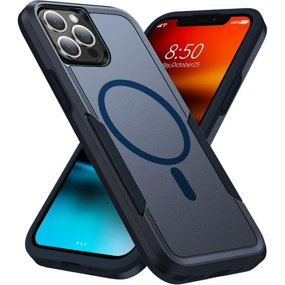 Military Grade TUFF Hybrid Armor Case with MagSafe for iPhone 16 Pro Max - Blue