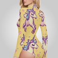thumbnail image 4 of Pixel Unicorns Women's Bodysuit Jumpsuit Mock Turtle Neck Long Sleeve TopsOne Piece Leotards Shirt Yoga Outfits, 4 of 8