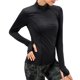thumbnail image 1 of Camisa deportiva para mujer Color sólido Cuello alto Manga larga Cremallera, 1 of 7