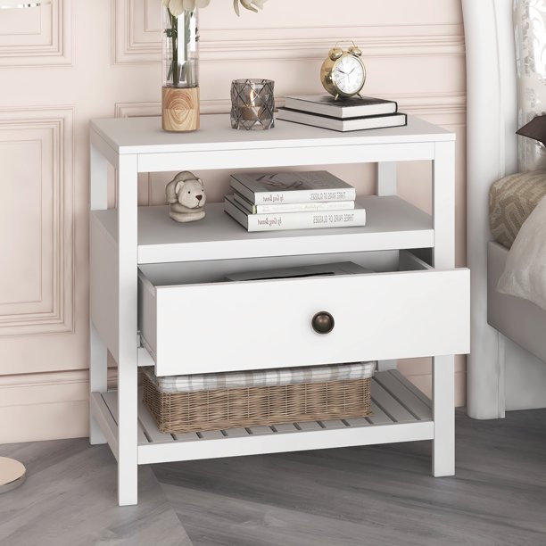 CLEARANCE! Modern Wooden Nightstand with Drawers Storage for Living