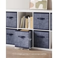 thumbnail image 5 of 13" Storage Cube Bin 6 Foldable Fabric Storage Bin with Double Handles for Living Room Bedroom Office Navy Blue, 5 of 9