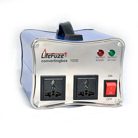 LiteFuze convertingbox 1000-Blue 1000 Watt Auto Voltage Converter Transformer - Light Weight - Step