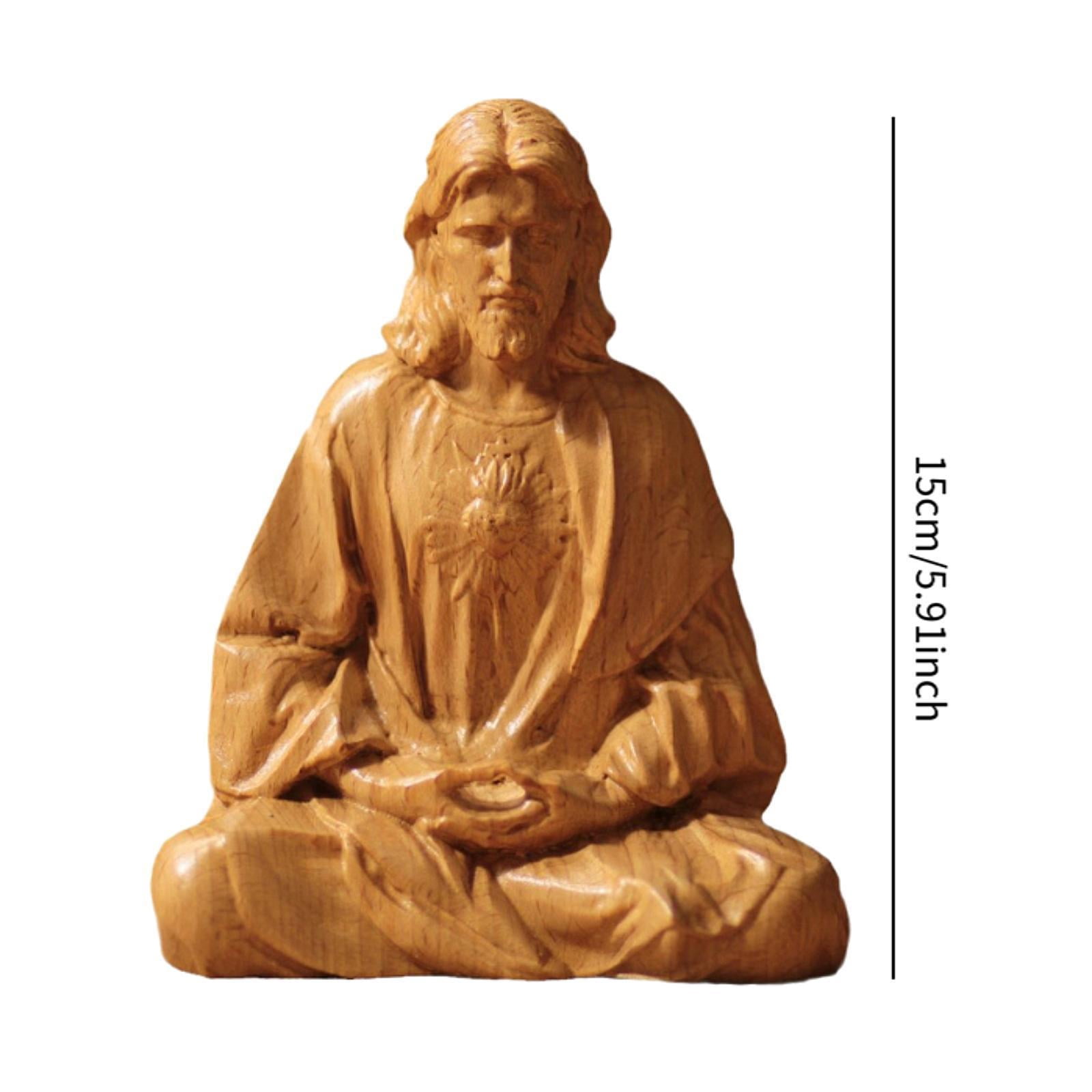 Fiocias Toilet Paper Holder Paper Towel Holder Countertop Heart of Jesus Statue Sacred Heart of Jesus Figurine Resin Iron Material Suitable for Kitc
