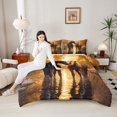 thumbnail image 4 of Feelyou Rustic Horse Animal Bedding Comforter Set, Autumn Jungle Botanical Twin Comforter Sets, Rustic Lake House Reversible Bedding Set, Lightweight Room Decor, 2 Pieces, 4 of 8
