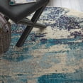 thumbnail image 6 of Nourison Celestial Abstract Ivory/Teal Blue 4' x round Area Rug, (4 Round), 6 of 9
