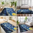 thumbnail image 4 of Large Area Rugs 5'x8', Blue Starry Night Carpet Runner Indoor Outdoor Rugs Home Decor Aesthetic, Abstract Star Sky House Tree Oil Painting Non Slip Mats Washable Accent Rug for Living Room Bedroom, 4 of 8