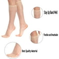 thumbnail image 3 of Women's Sheer Knee High Socks 8-Pack - 15 Denier Ultra Thin Nylon Blend with Non-Slip Top Band - One Size Fits Most, 3 of 6