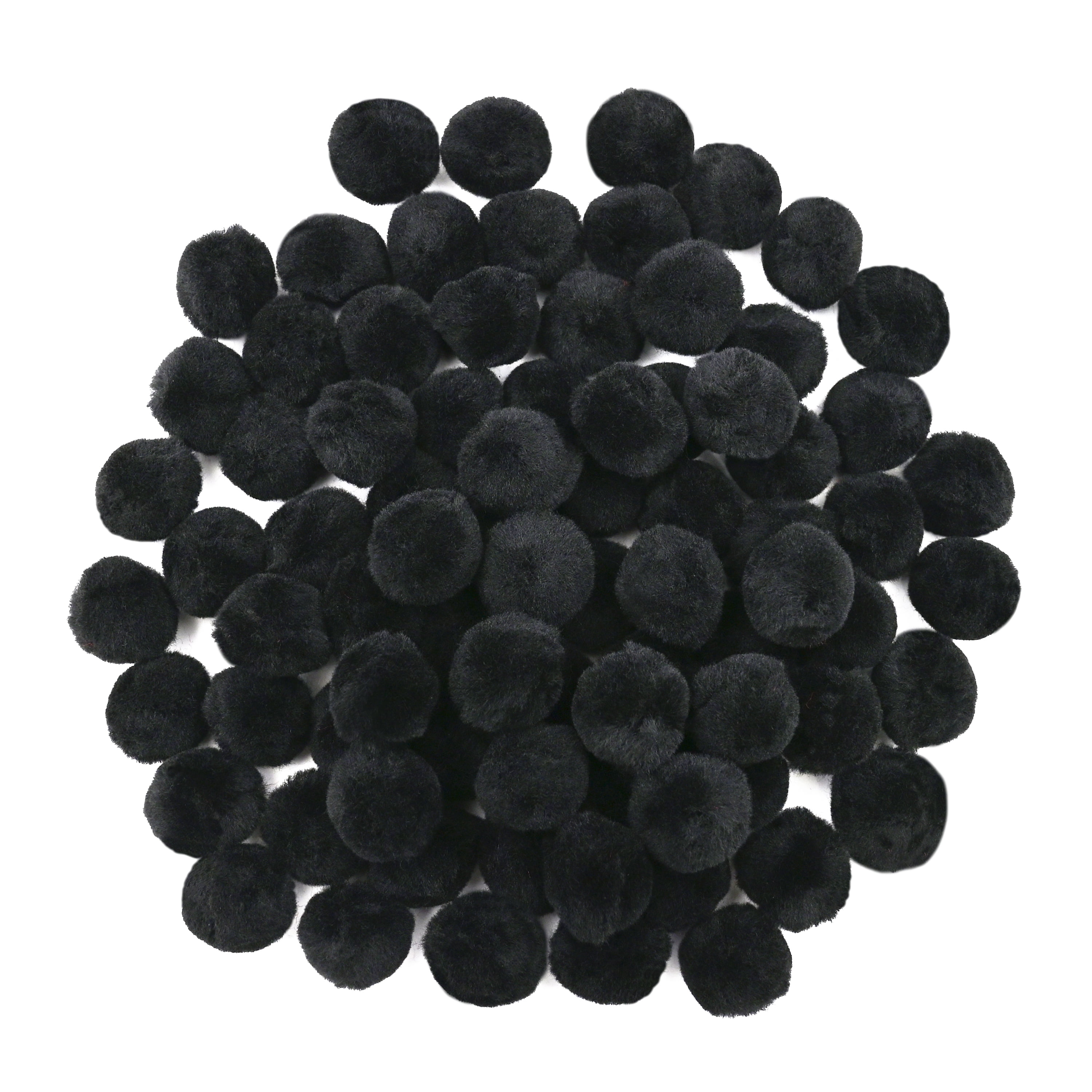Hello Hobby Black Craft Pom Poms, 80 Piece