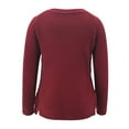 thumbnail image 5 of Floleo Clearance Fall Clothes For Women Ladies Long-sleeved Winter Round Neck Solid Color Fashion Tie Knitted Sweater Red, 5 of 9