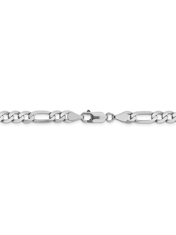14k White Gold 2.4mm Flat Figaro Chain 14k White Gold 2.4mm Flat Figaro Chain