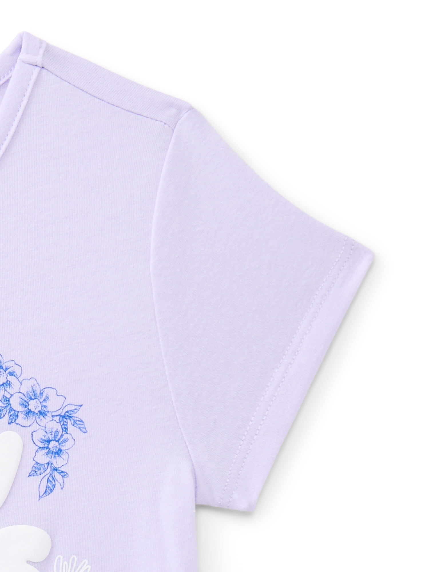 Wonder Nation Girls Embellished Graphic Tee with Short Sleeves, Sizes 4-18 & Plus