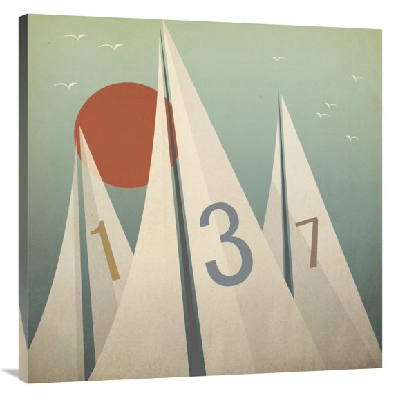 Global Gallery's 'Sails VII with Sun' By Ryan Fowler Stretched Canvas Wall Art