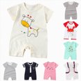 thumbnail image 4 of KPOPLK Baby Boys Clothes Newborn Romper Solid Short Sleeve One Piece Jumpsuit Infant Summer Spring Outfits(12-18 Months,White), 4 of 4
