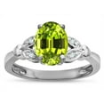 thumbnail image 2 of Star K � Oval 8x6 Genuine Peridot Marquee Design Engagement Promise Ring, 2 of 9