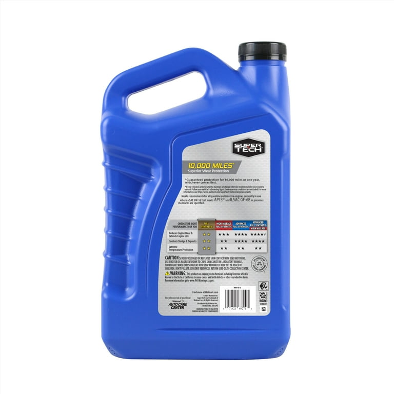 Super Tech Full Synthetic SAE 0W-16 Motor Oil, 5 Quarts for Toyota