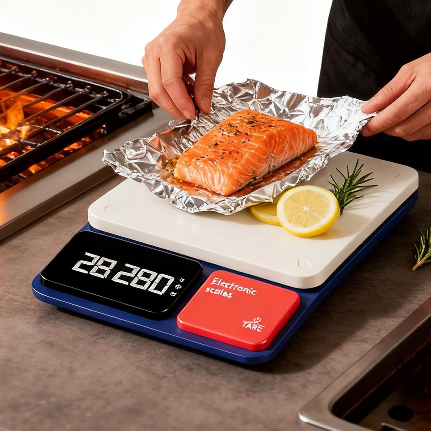 Digital Food Scale - 20.5x15x4cm Digital Kitchen Scale for Baking | 0.1g High Precision Tare Function with LED Display for Home Bakery Restaurant Coffee Bread Meat Seasoning Dessert