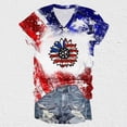 thumbnail image 4 of Camisas de Manga Corta para las Mujeres Día de la Independencia Blusas Estampado Cuello en V Top, Blusas para las Mujeres Casual, 4 of 5