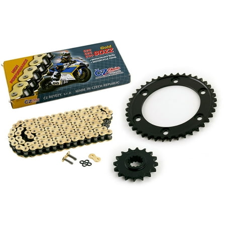 - 2000 2001 2002 Honda RVT1000 RC51 CZ SDZZ Gold X Ring Chain & Sprocket 16/40 110