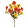thumbnail image 2 of Artificial Flowers Simulation Bouquet 1 Bunch Pansy Flower Arrangement for Outdoor Decoration - Like for Weddings and Table Centerpieces(Orange Yellow), 2 of 9