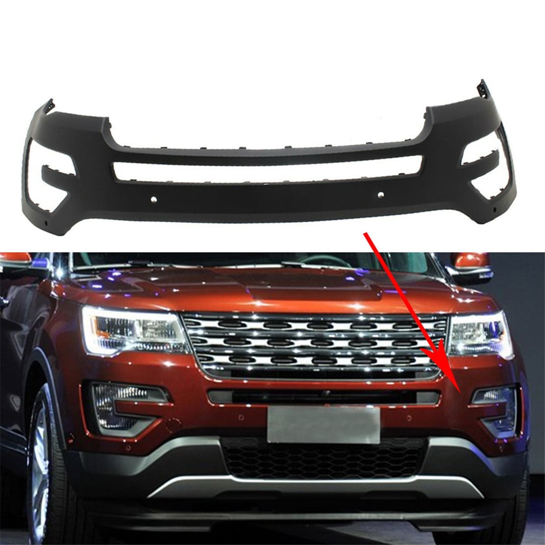 LABLT Front Bumper Cover Plastic Fascia for 2016 2017 Explorer Base Limited Platinum Sport XLT Sport Utility