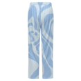 thumbnail image 6 of Abstract Blue Wavy Pattern Design Winter Female Pants Flannel High Waist Women Pants Lady Warm Straight Leg Plush Trousers, 6 of 7