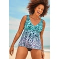 thumbnail image 4 of Swimsuits for All V-Neck Flowy Tankini Set With Full Coverage Swim Brief, 4 of 5