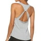 thumbnail image 5 of Camiseta holgada sin mangas para mujer, cuello redondo, sólida, para Fitness, Yoga, ahuecada, camiseta deportiva Pompotops lopia993984, 5 of 9
