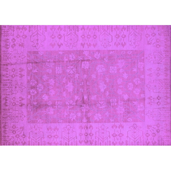 Ahgly Company Indoor Rectangle Oriental Purple Industrial Area Rugs, 7' x 10'