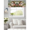 thumbnail image 4 of Farmhouse Bird on Flower Branch Leaf Valances for Windows,Kitchen Valance Rod Pocket Short Curtain, Pastoral Pink White Floral Valance Curtain Window Valances for Bedroom Bathroom 42x18in, 4 of 9