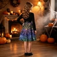 thumbnail image 4 of THDHVS Girls Long Sleeve Dress,Girls Halloween Print Long Sleeve Dress Belted Waist Performance Party Wear,Dresses for Girls 5-6 Years, 4 of 9