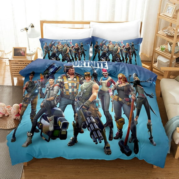 Fortnite Bedding Sets Twin Queen King Size Game Printed Bed Set 3Pcs Duvet Cover Bedroom Decor for Boys Girls Adult Gift 1Comforter 2 Pillowcases