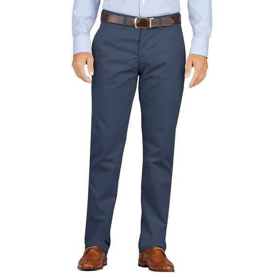 Dickies Men's Khaki Slim Fit Tapered Leg Flat Front Pants Rinsed Dark Navy 42 x 32