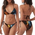 thumbnail image 3 of Balery Red And Blue Fire Skull Warrior Pijama Estampado Bikini de Dos Piezas para Mujer - Conjunto de Bikini Ajustable Sexy y Cómodo para Playa, 3 of 6
