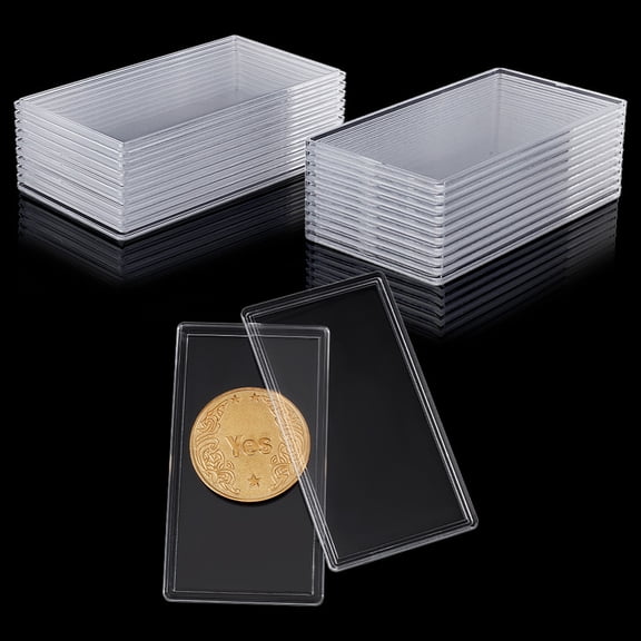 1set 10pcs Acrylic Packing boxes with Lids for golden Bar Rectangle Clear 9.65x5.15x0.5cm DIY