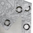 thumbnail image 3 of Ambesonne Paisley Grommet Curtain Single Panel, Digital Persian Leaf, 50"x60", Grey and White, 3 of 5