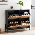 thumbnail image 1 of QinaQin Armoire à Chaussures avec 4 Tiroirs Basculants et Tablettes Réglables à 3 Niveaux pour l'Entrée, 1 of 7