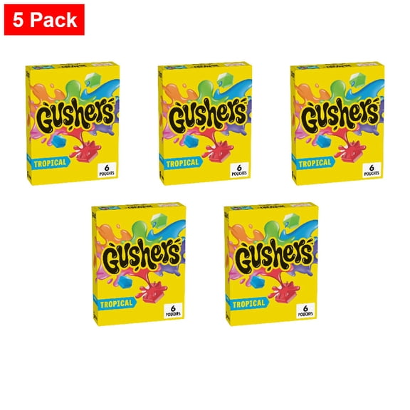Gushers Tropical Fruit Flavored Snacks 6 ct / 0.8 oz - 5 Pack